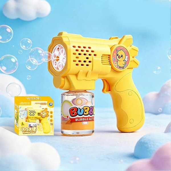 Elektrisk Boblepistol - Automatisk Boblemaskine med Lys til Børn Blue 1pcs