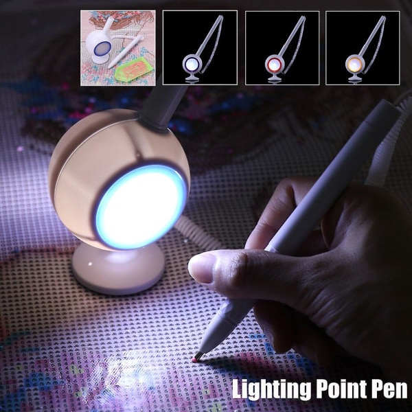 Hot Led Lighting Point Drill Pens, 5d Diamond Painting Pen, Diy Cross Stitch 5d Diamond Painting Accessories Blue