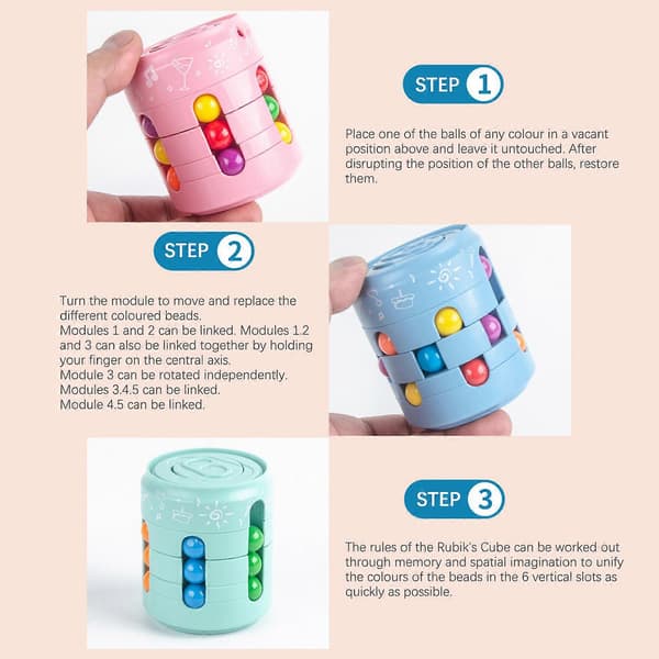 Cans Magic Bean Cube Fingertip Legetøj Spinner Roterende Legetøj Stressaflastende Magic Legetøj Blue