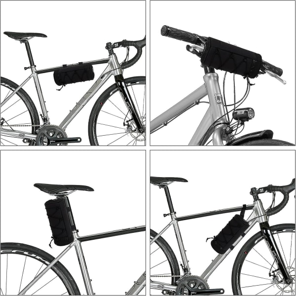 Cykelstyrtaske, forreste styrtaske, vandtæt styrtaske med skulderrem til landevejscykel, mountainbike Black