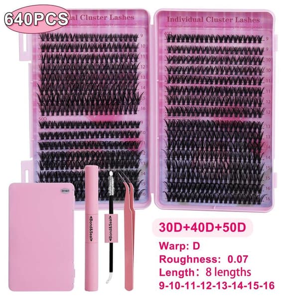 Black Friday False Eyelashes Set with Storage Box - Individual False Eyelashes - Volume Lashes Black black Svart