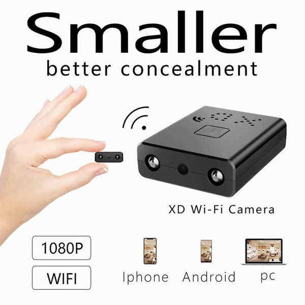 Wifi Mini Spionkamera Säkerhet 1080p Hd Dold Ip Rörelse Nattvision Nanny Cam Med 32g Tf Minneskort