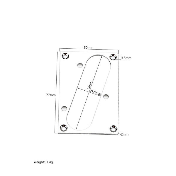 Konverteringsring för pickupmontering för gitarrdelar - Humbucker Bridge