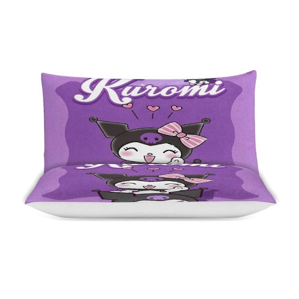 v1517 Kuromi Täcke Set Tjockt Mjukt 3 Delars Sängklädesset Året Runt Täcke med 2 Örngott för Vuxna Kvinnor Tjejer Tonåringar Hem Rum Inredning io1517 200x200cm 78x78in