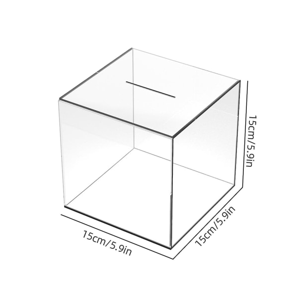 1 stk. gennemsigtig sparegris til voksne, gennemsigtig akryl sparegris, pengetip-skiftkasse til at hjælpe med budget og spare, uåbnelig sparegris-møntspareglas Cube M