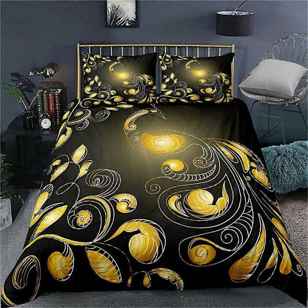 v5645 Lakanat Peacock Kukka Peittopussi Doona Set Super Vuodevaatteet Lakanat IU5645 135x200cm 53x78in