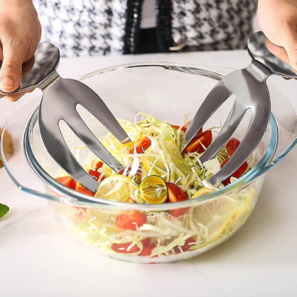 2 stk. salatskjeer i rustfritt stål