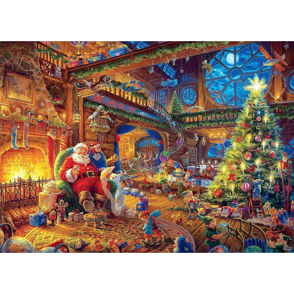 1000/500/300 Pieces Cardboard Jigsaw Puzzles,beautiful Christmas Puzzle Every Piece Is Unique, Softclick Technology Means Pieces Fit Together Perfectl