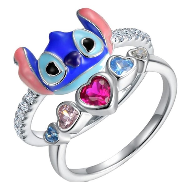 Lilo & Stitch Ringe Sparkling Heart Ring Lady Girl smykkegave 7