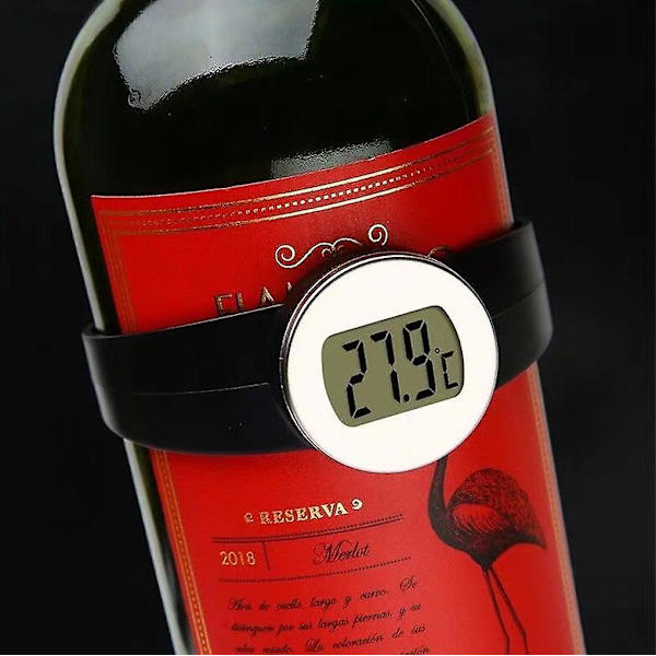 Digital Flaska Rött Vin Termometer Bar Dryck Temperaturmätare Klocka LCD Champagne Checker Armband Termometer Köksredskap