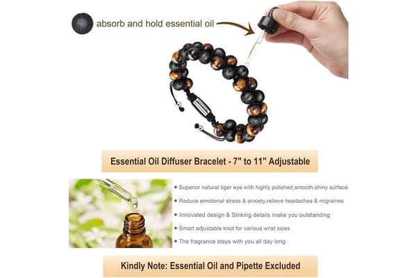 Justerbart armband för män i natursten