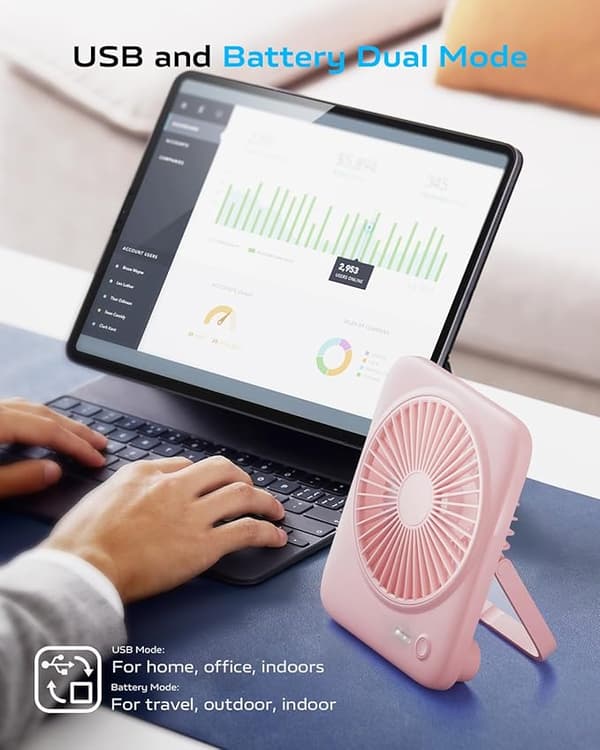 Bordventilator Bærbar Ventilator Genopladelig