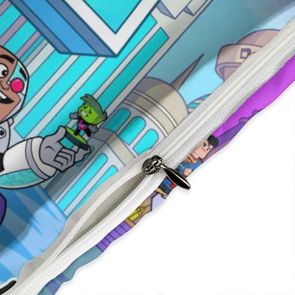 x132 Teen Titans Go 3-delt sengetøjssæt Varmt og behageligt blødt dynebetræk sengetøjssæt med 1 dynebetræk og 2 pudebetræk til soveværelse b132 135x200cm 53x78in