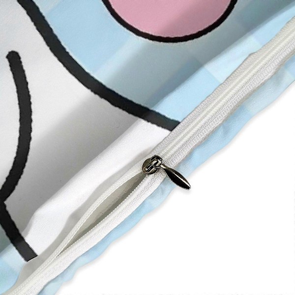 v373 Cinnamoroll 3-delars Bäddset för Enkelsäng - Inkluderar 1 Enkeltäcke och 2 Örngott - Färgbeständig Mikrofiber - Cinnamoroll io373 135x200cm 53x78in