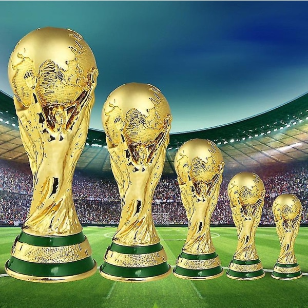 Fotbolls-VM Fotboll Fotboll Qatar 2022 Guldtrofé Sport Memorabilia Replika Fotboll Fan Present 27cm