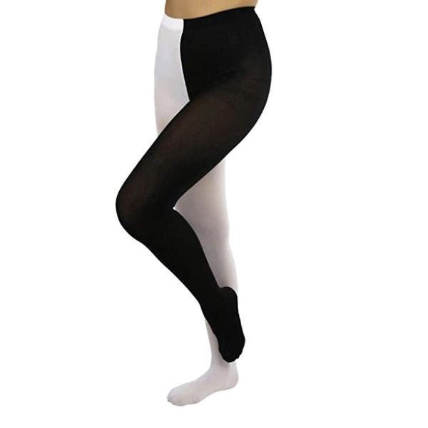 Tvåfärgade Strumpbyxor Kvinnor Opaque Strumpbyxor Footed Leggings Jul Cosplay Kostym Black and white