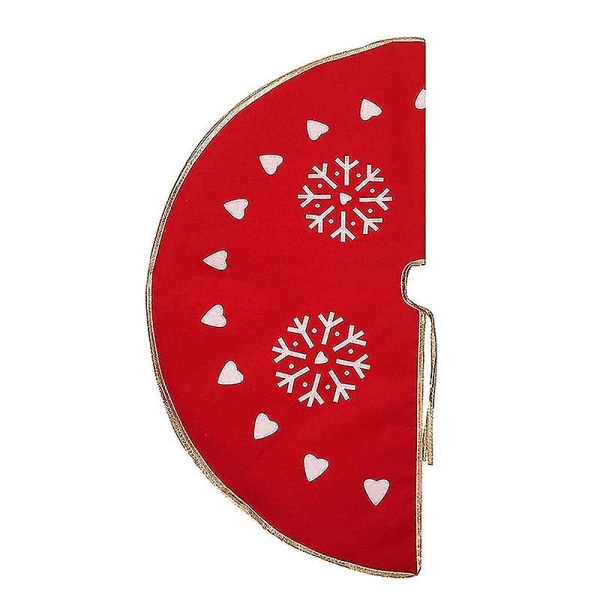Röd 98 cm linnesnöflinga älg julgransmatta julgransdekoration Snowflake