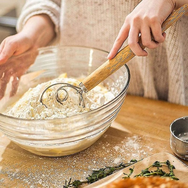 Dansk dejvisp brødblander, 3 stk rustfrit stål hollandsk visp til kage dessert brød pizza pasta