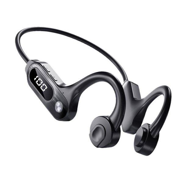 Hanging Digital Display Earbuds Stable And Reliable Earphones For Listening To Music Black