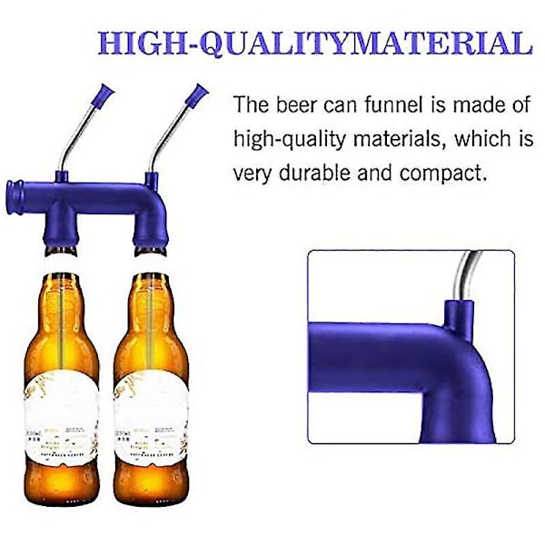 Dubbel ölsnorkel, öl, drick öltratt, ölvinutdelare med rengöringsborste, för ölburk
