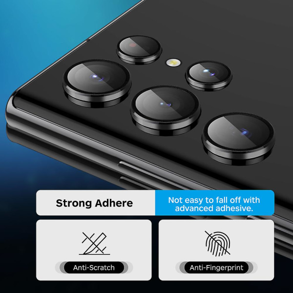 Hærdet glas kamera Eagle Eye linsebeskytter til Samsung Galaxy S22 Ultra telefonlinsefilm Red