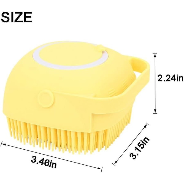 Silikon kropps-børste dusj skrubber med dusjgel dispenser funksjon, myk silikon bad massasje kropps-børste, dusj Loofah børste (gul)