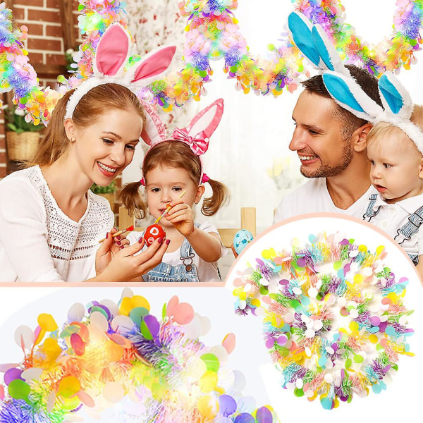 Easter Twist Garland värikäs riippuva koriste puuportaiden koristeluun juhlatarvikkeisiin
