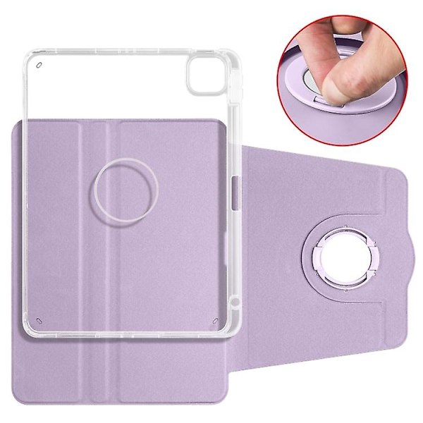 Skyddande Fodral med Rotationsställ för iPad Pro 11 (2024) - Transparent TPU med PU-Läder Multicolor Light Purple