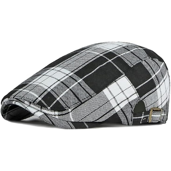 Colorful Plaid Adjustable Newsboy Cap - Yz30109