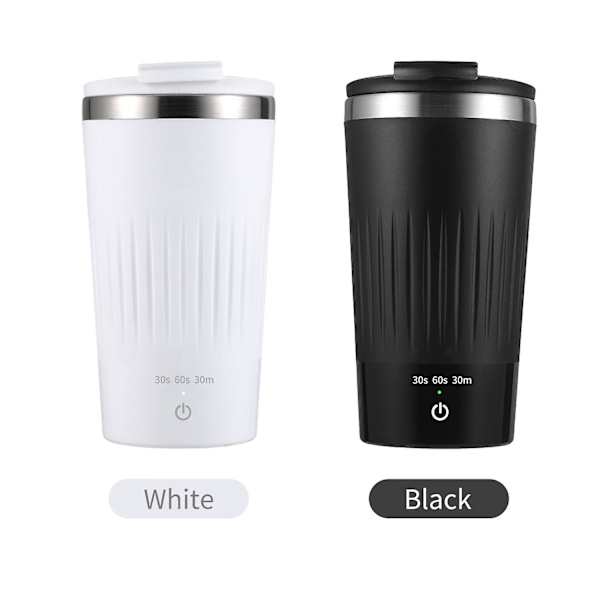300 ml Självrörande Mugg med Lock 3 Hastigheter Automatisk Magnetisk Rörning Kaffe Koppen Elektrisk Rostfritt White