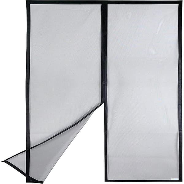 Magnetisk myggenet til dør (80x210, sort)