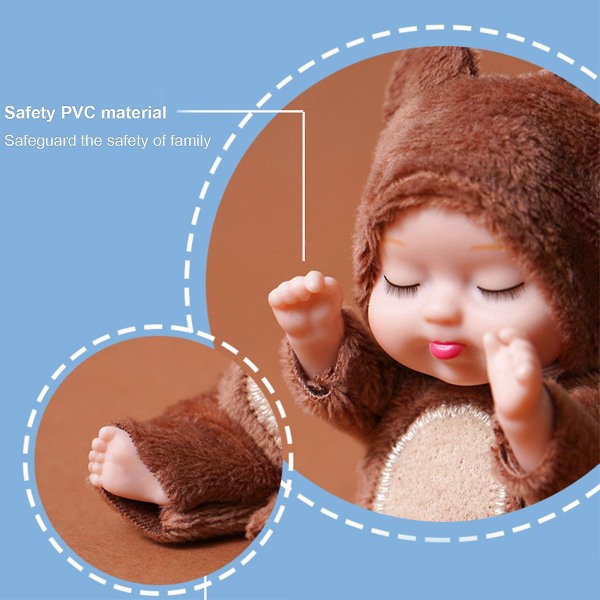 6 stk/sæt blød babydukke babydukker med tøjsæt Realistisk dukke 3,5 tommer - Jxlgv