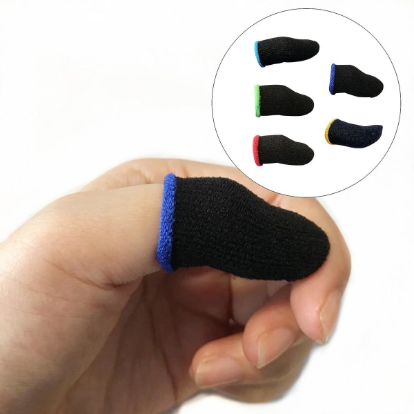 3x carbon fiber fingerspidser ærmesæt åndbar finger ærme til telefonspil 5 stk.