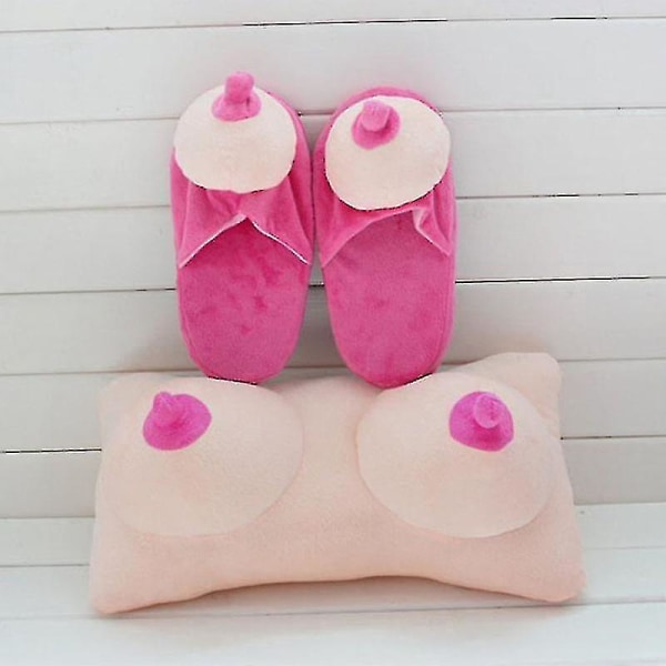 Kreativ tricky plys pude store bryster blød solid bryst legetøj pude gave Big Breast Pillow