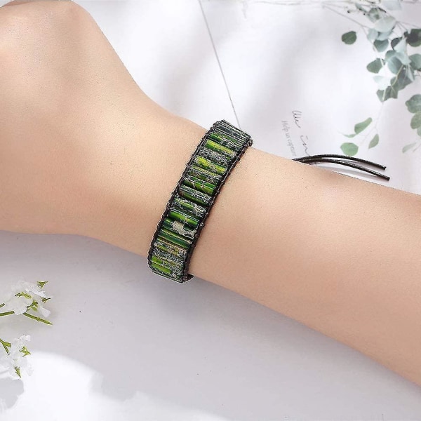 Boho Hamdade Chakra Jasper Armband för kvinnor Naturlig stenpärla Healing Wrap Armband Smycken