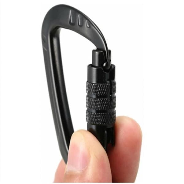 360° Roterande karbinhake, 4kN, 2 st, Svart