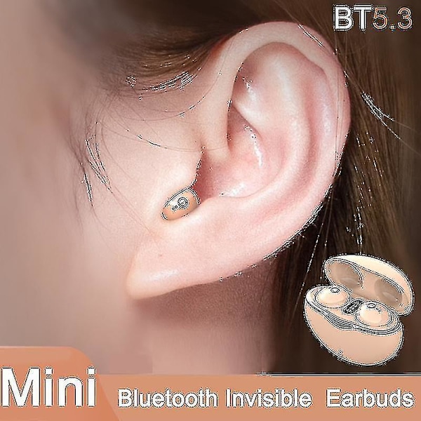 Nya A6 Mini Bluetooth-headset 5.3 Osynliga öronsnäckor Trådlösa hörlurar Tws Brusreducering Sov i öronhörlurar För musik Skin Color