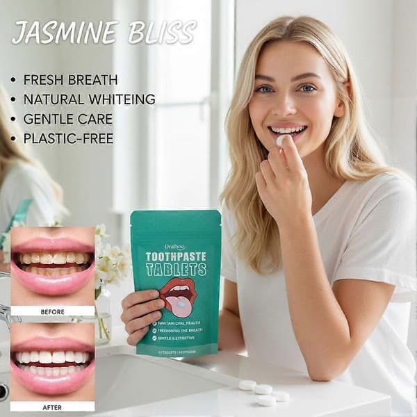 Jasmin-duftende tannkremtabletter Frisk pust Munnpleie-62 stk/pose