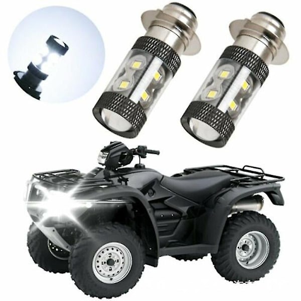 Superlys P15D H6M LED Motorcykel Forlygte Pære Høj/Lav Stråle 360 Hvid Glød 6500K 12V Plug and Play-2PCS H504