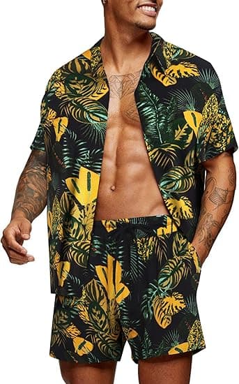 2-delt hawaiiansæt til mænd