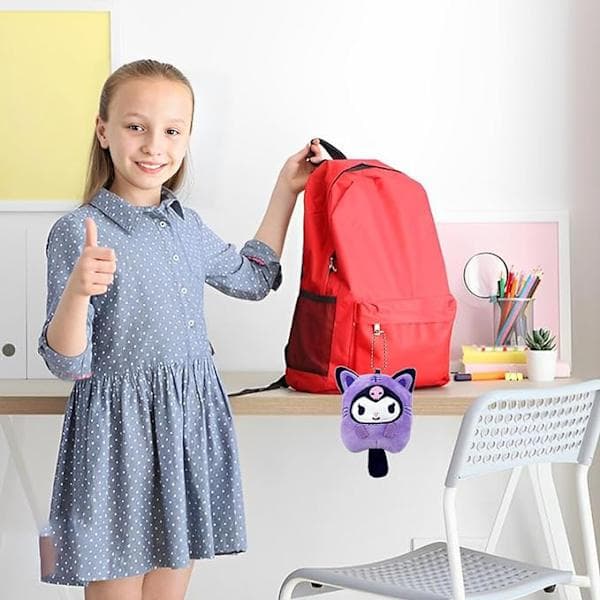 Kuromi Avaimenperä - 15cm, Pehmo Avaimenperä Riipus, Pehmolelu, Repun Lisävaruste, Lapsille