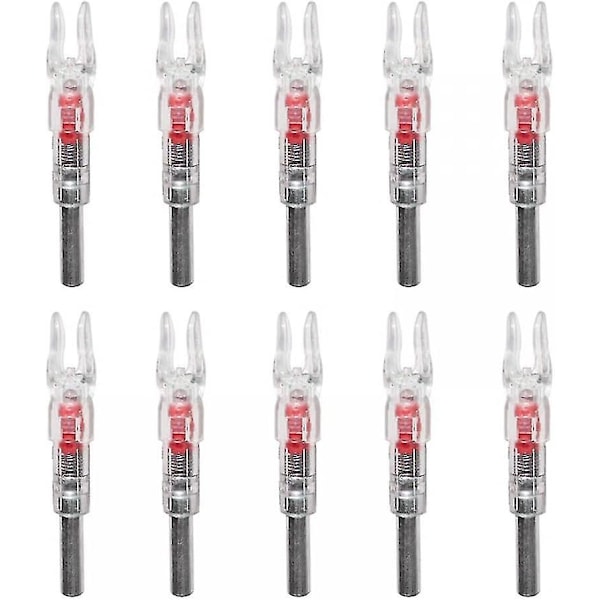10 st Bågskytte Pilnock, LED-nock Automatisk Ljus Nock 6,2 mm LED Lysande Pilnock Svans för Jakt Skytte