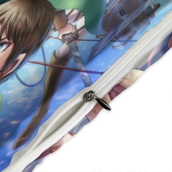 v1281 Attack On Titan Dynesett Tykkere Mykt 3 Deler Sengetøy Sett Helårs Dynetrekk med 2 Putetrekk for Voksne Kvinner Jenter Tenåringer Hjem Rom Deco 200x200cm 78x78in