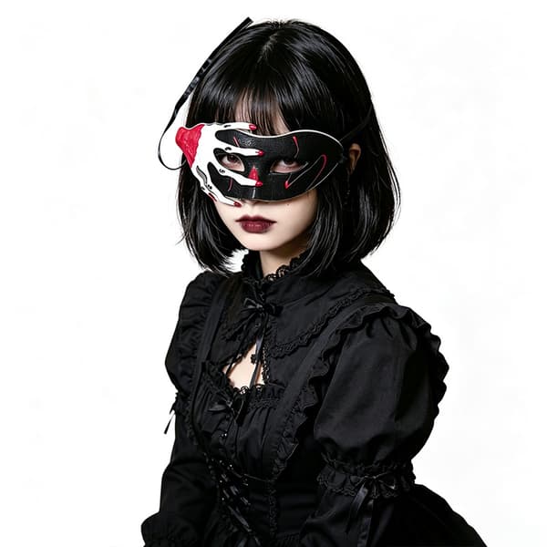 Halloween spøkelseshanske blondemaske cosplay one size håndklo-maske