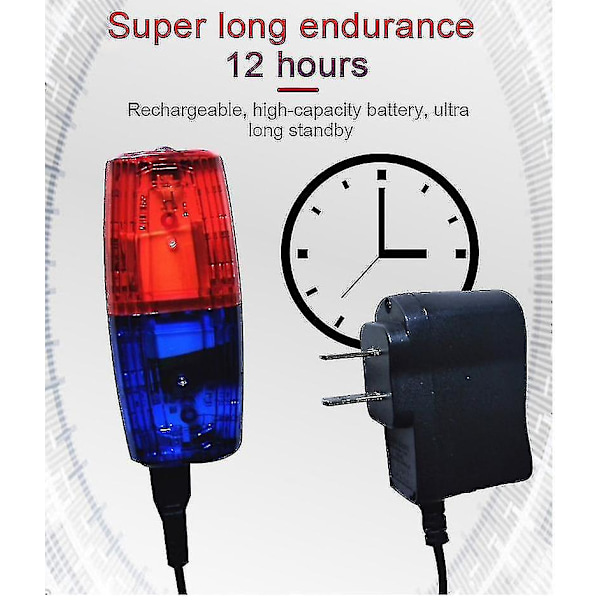 Led Röd Blå Multifunktion Clip Blinkande Varning Säkerhet Axel Polis Ljus Usb Laddning