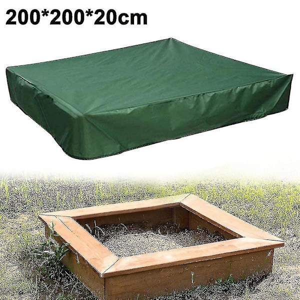 Vedenpitävä hiekkalaatikon kansi, pressu hiekkalaatikon kansi, lelu hiekkalaatikon kansi Green 200x200x20cm
