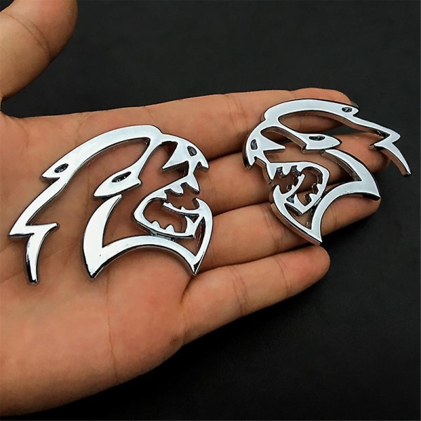 3D Metal Hellcat Bil Logotyp Dörr Fender Sido Stickesr Emblem Dekoration Bakre Bagageutrymme Emblem Dekal För Dodge Challenger Jeep H-18