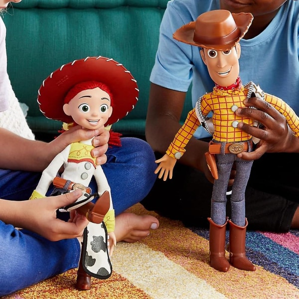 Szsh Store Official Woody Interactive Talking Action Figur från Toy Story 4, 15 tum, innehåller 10+ engelska fraser, interagerar med andra figurer