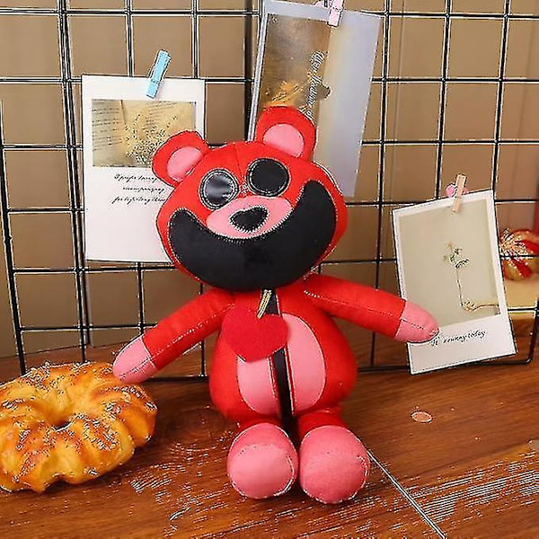 Smilende Critters Plyslegetøj, Smilende Critters Plys, Smilende Critters Plyslegetøj, Sød CatNap DogDay Stoppet Dyrpude til Børn Voksne Red Bear