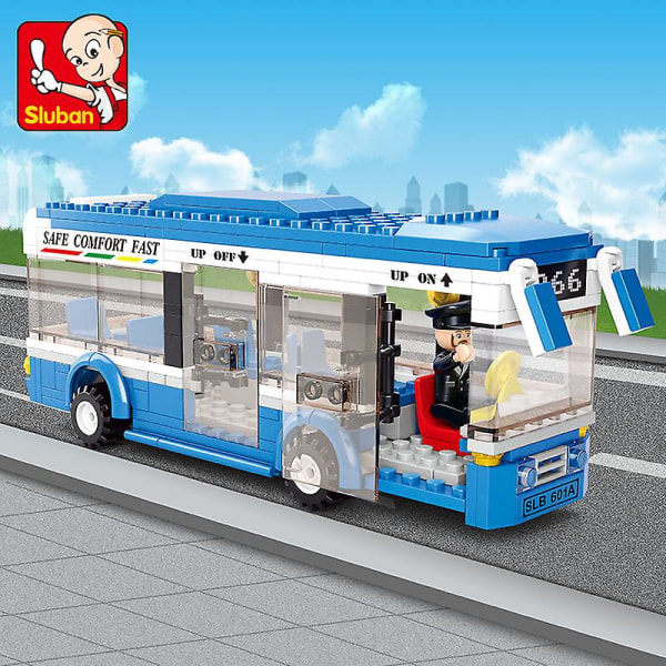 235st City Passagerarbuss Enkeldäck Offentliga bilset Figurer Modell Byggklossar Kit Pedagogiska leksaker För barn|leksaker Byggklossar|byggnad Bl